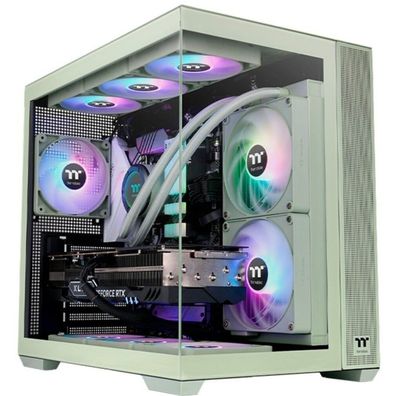 Geh Thermaltake View 380 TG Midi Tower, "ARGB Matcha", Green retail