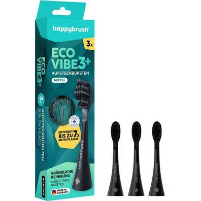 Eco Vibe 3 Aufsteckbürsten (Schwarz)