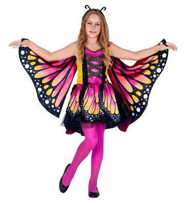 Schmetterling Kostüm 3-tlg. Kinder pink Widmann - Größe: 116