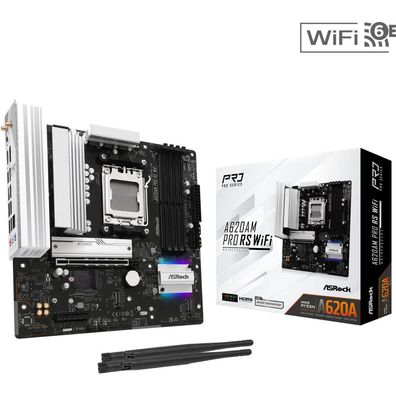 ASRock A620AM Pro RS WiFi, AM5 mATX HDMI/DP, DDR5 retail