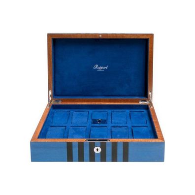 Rapport London - Uhrenbox - Labyrinth - für 10 Uhren - blau - L440