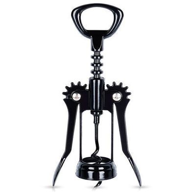 Schwarzer Weinkorkenzieher aus Metall, 16 cm