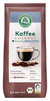 Lebensbaum Kaffee Gourmet, entkoffeiniert, gemahlen 250g