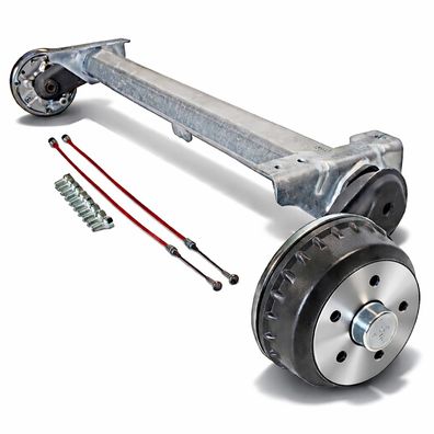 Alko Anhängerachse Compact gebremst 1350kg B1200-6, Auflage = 1500mm, 5x112, 25°