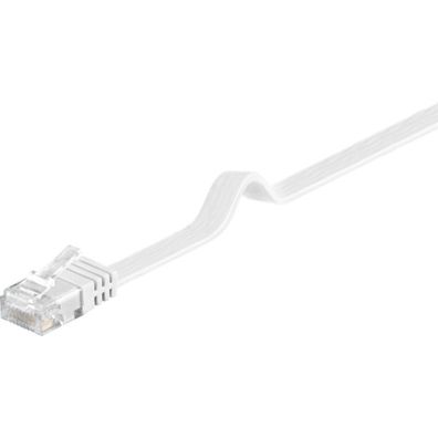 Patchkabel RJ45 Stecker > RJ45 Stecker CAT.6 U/UTP (weiß, 7 Meter, Flachkabel)