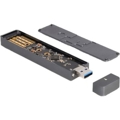 Delock DELOCK Externes Gehäuse M.2 NVMe PCIe SSD oder SATA SSD