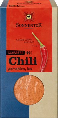 3x Sonnentor Chili gemahlen, Packung 40g