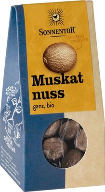 6x Sonnentor Muskatnuss ganz, Packung 25g