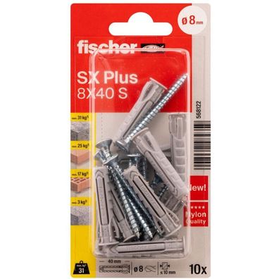 Dübel Sx Plus 8X40 S K (Hellgrau, 10 Sück, it Schraube)