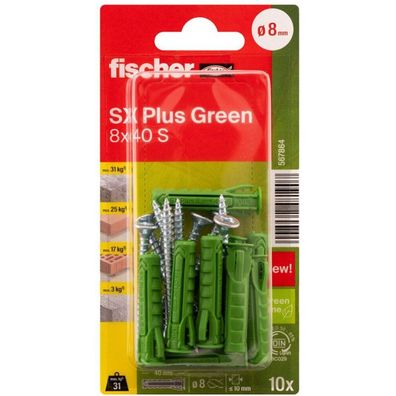 Dübel Sx Plus Green 8X40 S K (Grün, 10 Sück, it Schraube)