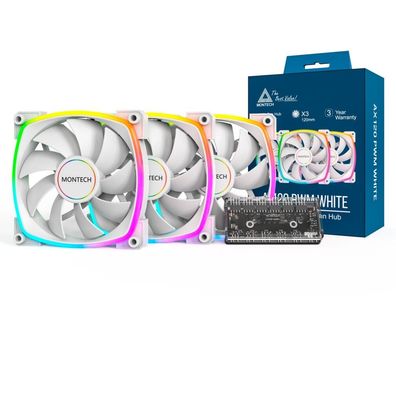 Montech Ax120 3 In 1 Pack White