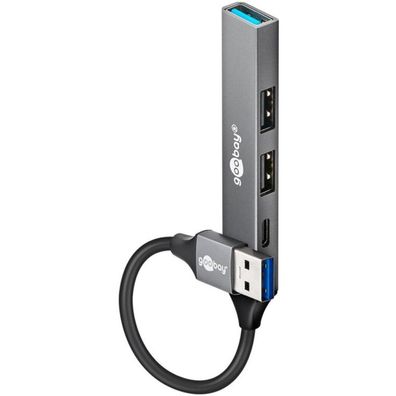 Goobay Slim 4-Port Usb-Hub, Usb-A Auf Usb-C/Usb-A, Usb 3.2