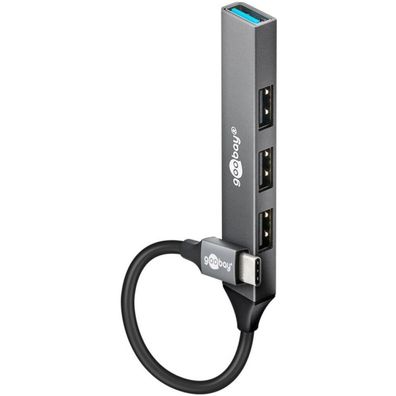 Goobay Slim 4-Port Usb-Hub, Usb-C Auf Usb-A, Usb 3.2