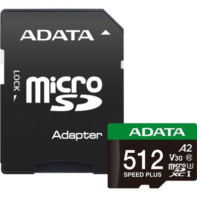 Adata Microsd 512Gb Speed Plus Uhs-I U3 + Adapter