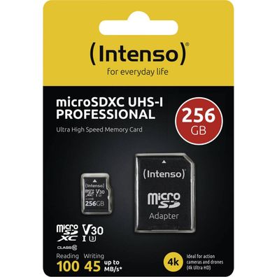 Intenso microSDXC 256GB C10 UHS-I Professional + Adapter