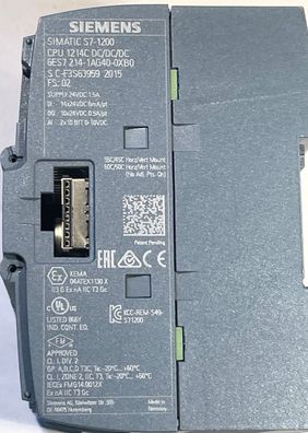 Siemens Simatic S7-1200 CPU 1214C 6ES7214-1AG40-0XB0 DC/DC/DC PLC Used Working