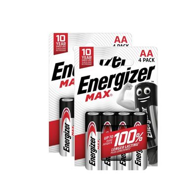 8 Stück Energizer Batterie Alkaline Max AA LR6 Mignon 1,5V