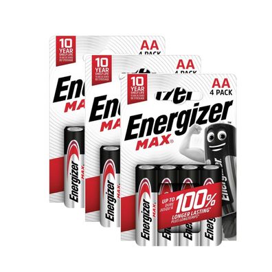 12 Stück Energizer Batterie Alkaline Max AA LR6 Mignon 1,5V