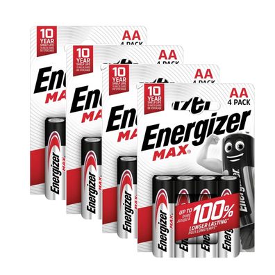 16 Stück Energizer Batterie Alkaline Max AA LR6 Mignon 1,5V