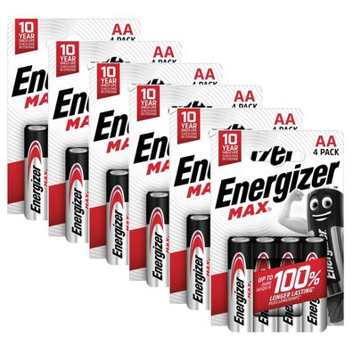 24 Stück Energizer Batterie Alkaline Max AA LR6 Mignon 1,5V
