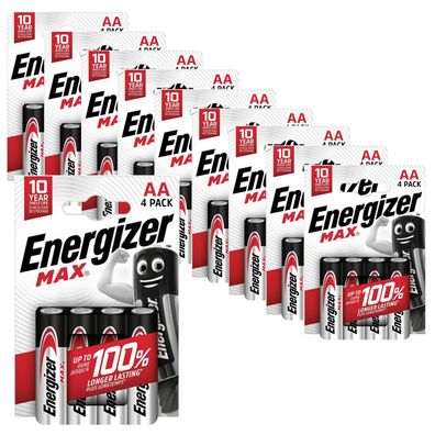 40 Stück Energizer Batterie Alkaline Max AA LR6 Mignon 1,5V
