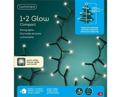 LED 1-2 Glow Compact Lichterkette L.240cm 880L grün/warmes weiss