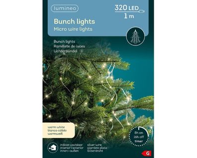 Micro LED Lichterbündel Dauerbetrieb Outdoor L100cm 320LED warm weiß