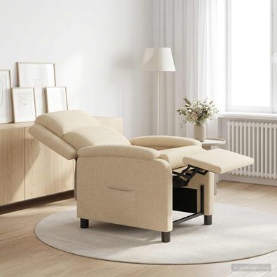 vidaXL Liegesessel Creme Stoff