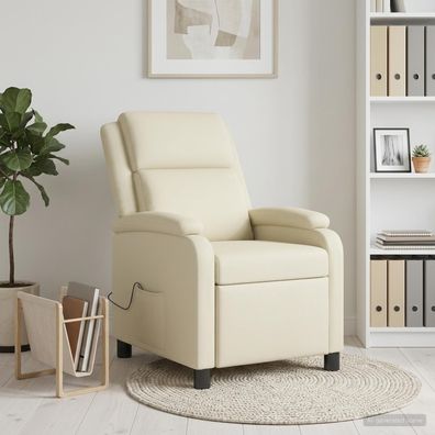 vidaXL Massage Relaxsessel Creme Kunstleder