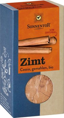 3x Sonnentor Zimt Cassia gemahlen, Packung 40g