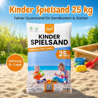 Best For Kids Spielsand aus Quarzsand für Sandkästen, doppelt gesiebt und hygienisch
