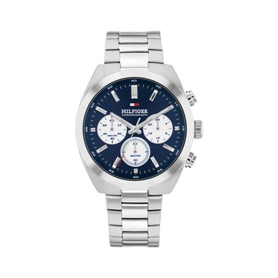 Tommy Hilfiger Herrenuhr 1710722 Chronograph, Edelstahl, Blau