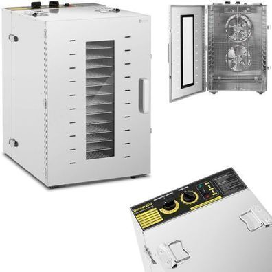 Industrieller Lebensmitteltrockner für Kräuter, Früchte, Pilze, 16 Roste, 1500 W