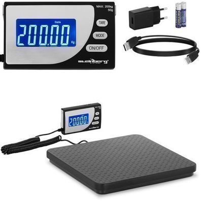 Industrielle Paketwaage bis 200 kg / 50 g, LCD-Display, USB-Anschluss
