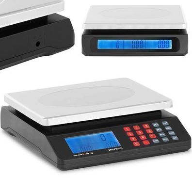 LCD-Tischwaage für Geschäfte, Lager oder zum Wiegen bis 30 kg / 1 g