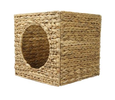 Katzenkorb KALLY | Wasserhyazinthe | Katzenhöhle für Kallax Regal | B33xT35xH33cm