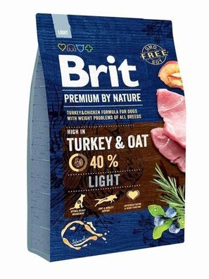 Brit Premium by Nature Light 3kg - Trockenfutter für übergewichtige Hunde