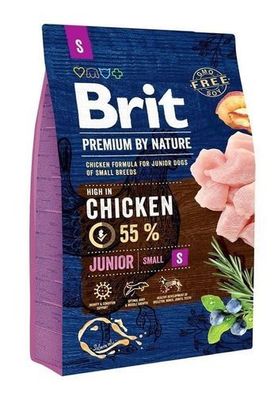 Brit Premium by Nature Junior S Chicken 3kg - Trockenfutter für Welpen S