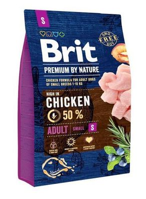 Brit Premium by Nature Adult S Chicken 3kg - Trockenfutter für kleine Hunde