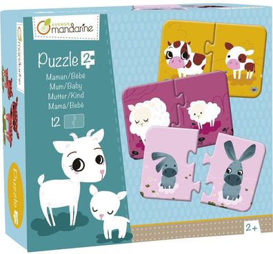 Avenue Mandarine JE502O Set mit 12 Puzzles 2-teilig, praktisch, spielerisch und farbe