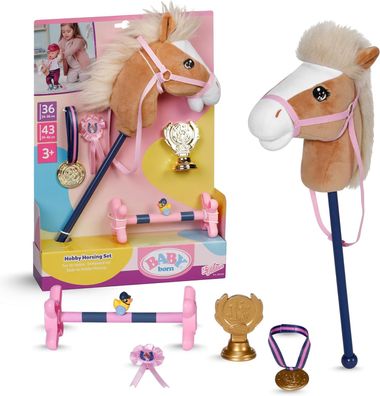 BABY born Hobby Horsing Set - Puppenset mit Steckenpferd & Zubehör - Hochwertiges Pup