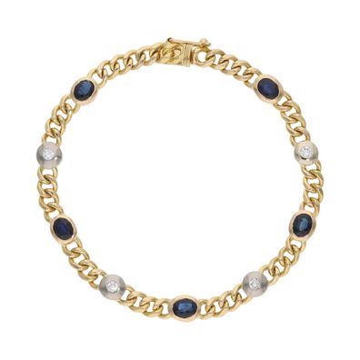 Armband Gold 750 Damen Saphire Diamanten 25326696 Second Hand, getragen, wie neu