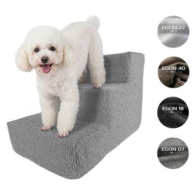 Muralo Hundetreppe Katzentreppe Rampe Haustiertreppe 3 Stufen Bouclé Stoff