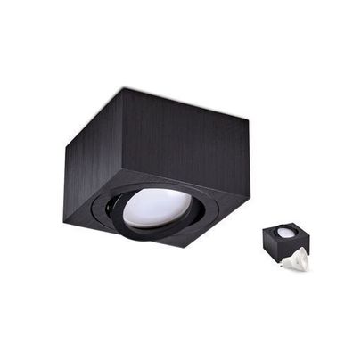 Aufbauspot OH37 Deckenleuchte Rechteck Farbe Schwarz Deckenstrahler Aluminium