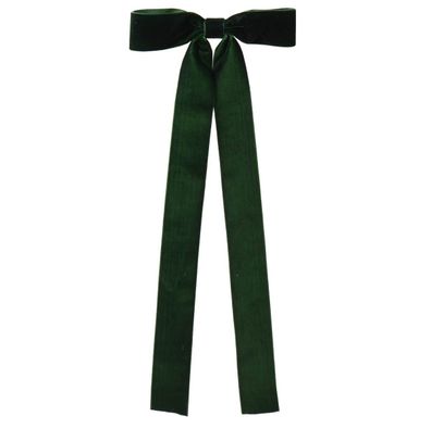Weihnachtsschleifen mit Clip Tannengrün 3er Bundle - Polyester & Samt