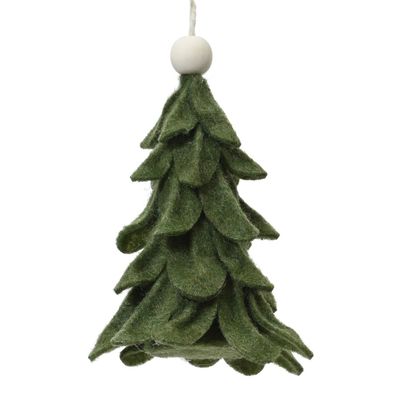 Weihnachtsanhänger Tannenbaum dunkelgrün - Filz