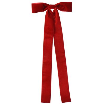 Weihnachtsschleifen mit Clip Weihnachtsrot 3er Bundle - Polyester & Samt