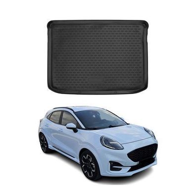 Kofferraummatte Kofferraumwanne für Ford Puma Hybrid 2019-2025 Gummi TPE Schwarz