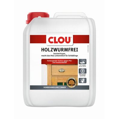 Clou Holzwurm-Ex 2.5 L transparent Vorbeugender Schutz gegen Pilz- und Insektenbefall