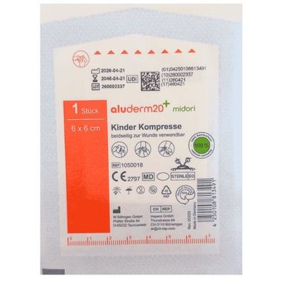 aluderm20® midori Kinder Kompresse 6x6 cm